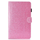 iPad 11" (2025) / iPad 10.9" (2024/2022) Glitter Deksel m. Stativfunksjoner & Kortholder - Rosa