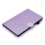 iPad 11" (2025) / iPad 10.9" (2024/2022) Glitter Deksel m. Stativfunksjoner & Kortholder - Lilla