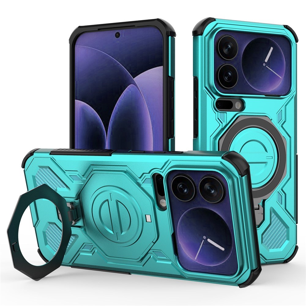 Xiaomi 17 Pro Max EIDERWOOD Håndverkerdeksel med Magnetisk Kickstand – Turkis