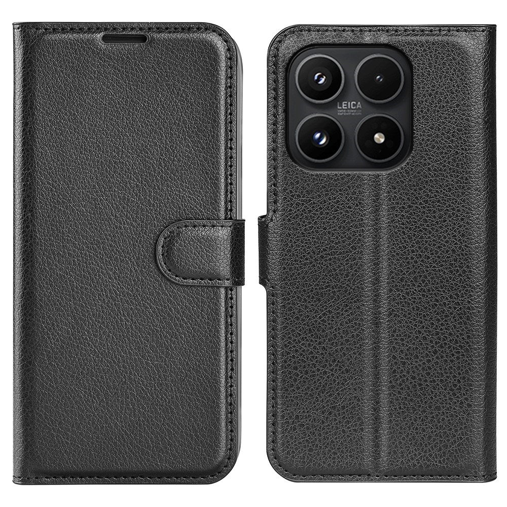 Xiaomi 17 EIDERWOOD Litchi Tekstur Kunstlær Flip Deksel m. Kortholder - Svart