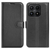 Xiaomi 17 EIDERWOOD Litchi Tekstur Kunstlær Flip Deksel m. Kortholder - Svart