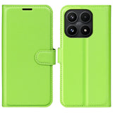 Xiaomi 17 EIDERWOOD Litchi Tekstur Kunstlær Flip Deksel m. Kortholder - Grønn