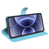 Xiaomi 17 EIDERWOOD Litchi Tekstur Kunstlær Flip Deksel m. Kortholder - Blå