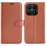 Xiaomi 17 EIDERWOOD Litchi Tekstur Kunstlær Flip Deksel m. Kortholder - Brun