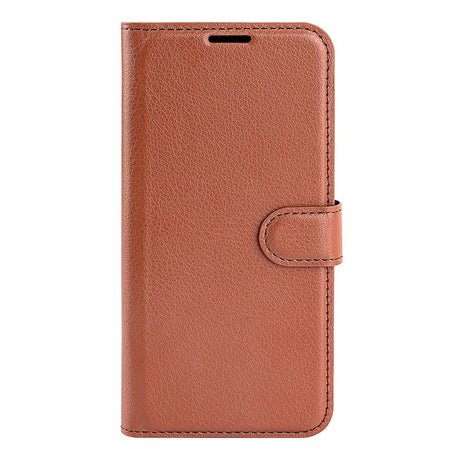 Xiaomi 17 Pro AMORUS Litchi Tekstur Kunstlær Flip Deksel m. Kortholder - Brun