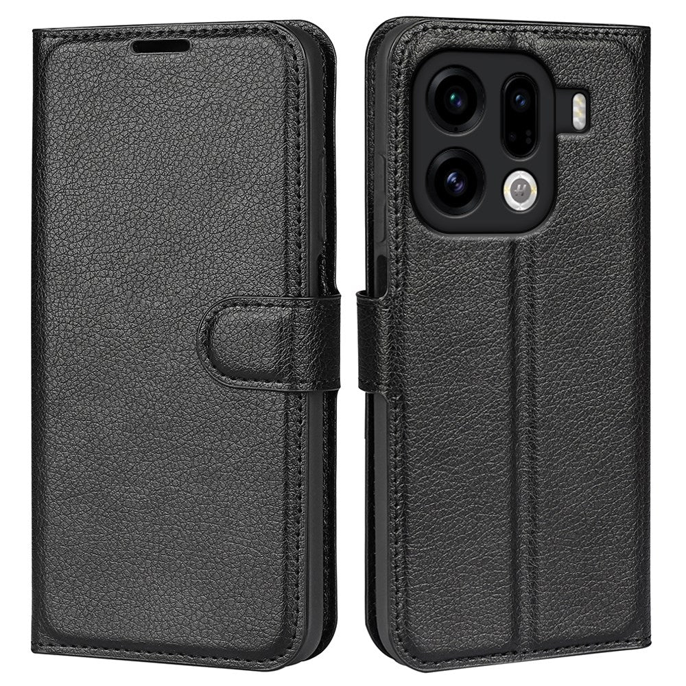 EIDERWOOD OPPO Find X9 Pro Kunstskinn Flip Deksel m. Kortholder & Ståfunksjon - Svart