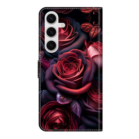 Samsung Galaxy S26 EIDERWOOD Kunstskinn Flip Deksel m. Print - Roser