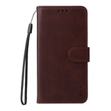 OnePlus 15R ENKAY 2-i-1 Kunstskinn Flip Deksel m. Skjermbeskyttelsesglass - Brun