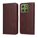 Motorola Edge 70 EIDERWOOD Kunstskinn Deksel med Skjermbeskyttelsesglass  & Kortholder – Brun