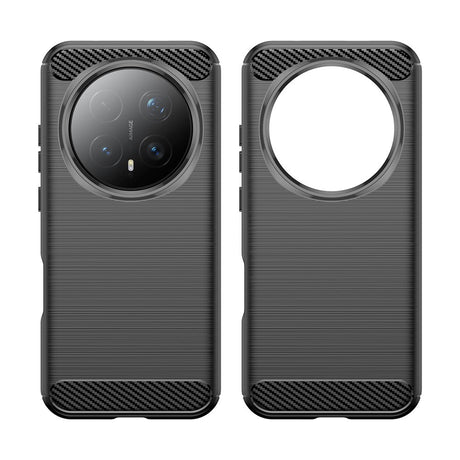 Honor Magic8 Pro EIDERWOOD Brushed Carbon Fiber Fleksibelt Plast Deksel - Svart