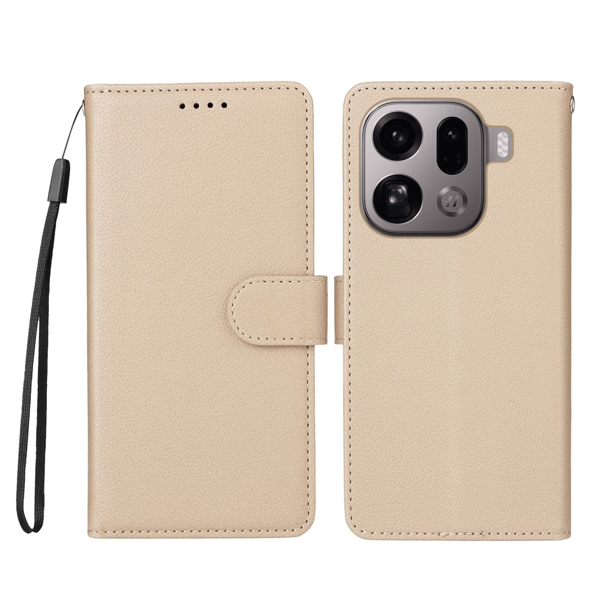 EIDERWOOD OPPO Find X9 Pro Kunstskinn Flip Deksel m. Strop - Beige