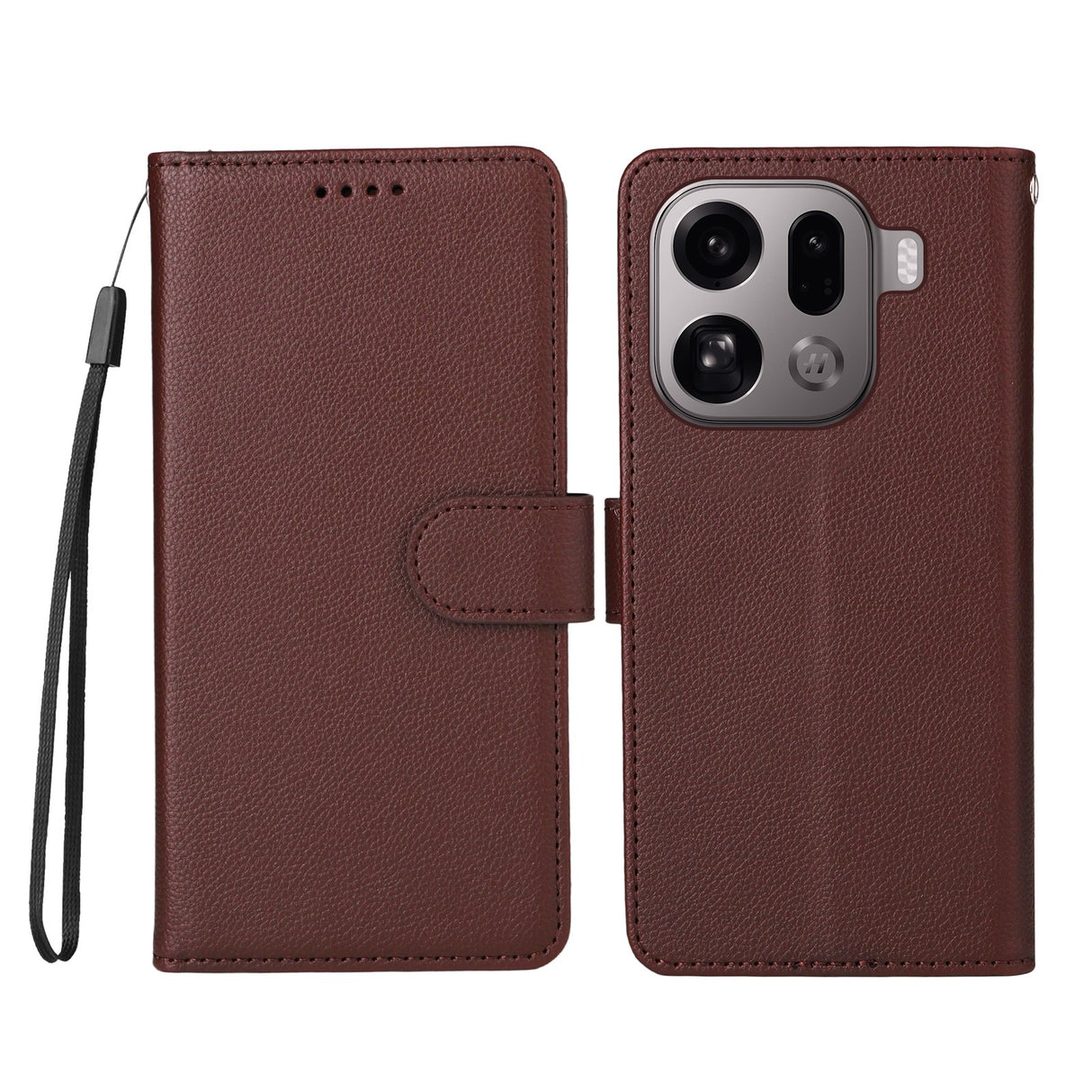 EIDERWOOD OPPO Find X9 Pro Kunstskinn Flip Deksel m. Strop - Brun