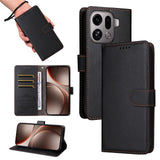 EIDERWOOD OPPO Find X9 Pro Kunstskinn Flip Deksel m. Strop - Svart