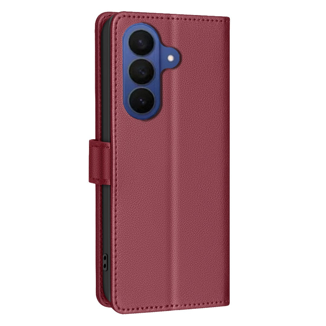 Samsung Galaxy S26+ (Plus) BINFEN Kunstskinn Flip Deksel med RFID Blokkering - Rød