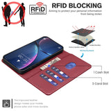 Samsung Galaxy S26+ (Plus) BINFEN Kunstskinn Flip Deksel med RFID Blokkering - Rød