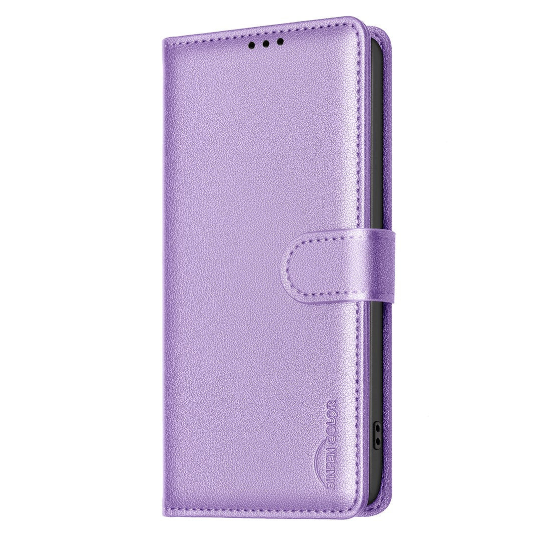 Samsung Galaxy S26+ (Plus) BINFEN Kunstskinn Flip Deksel med RFID Blokkering - Lilla