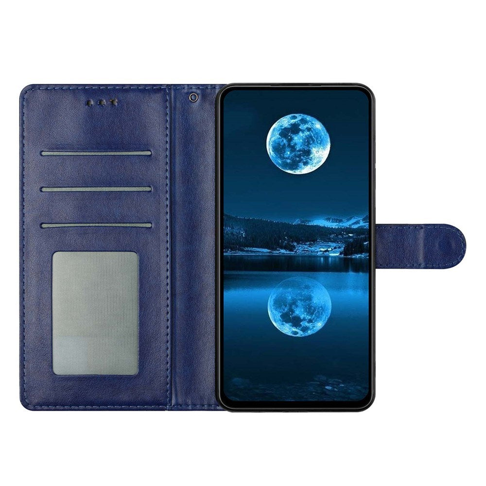 Samsung Galaxy A27 EIDERWOOD Kunstskinn Flip Deksel med Strop - Blå