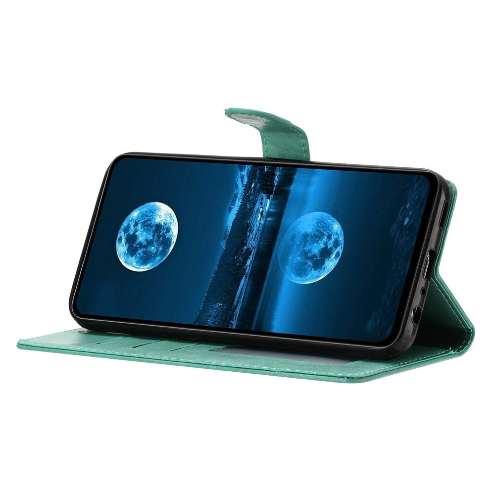 Samsung Galaxy A27 EIDERWOOD Kunstskinn Flip Deksel med Strop - Grønn