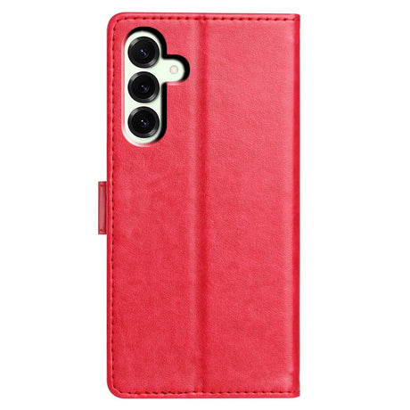 Samsung Galaxy A27 EIDERWOOD Kunstskinn Flip Deksel med Strop - Rød
