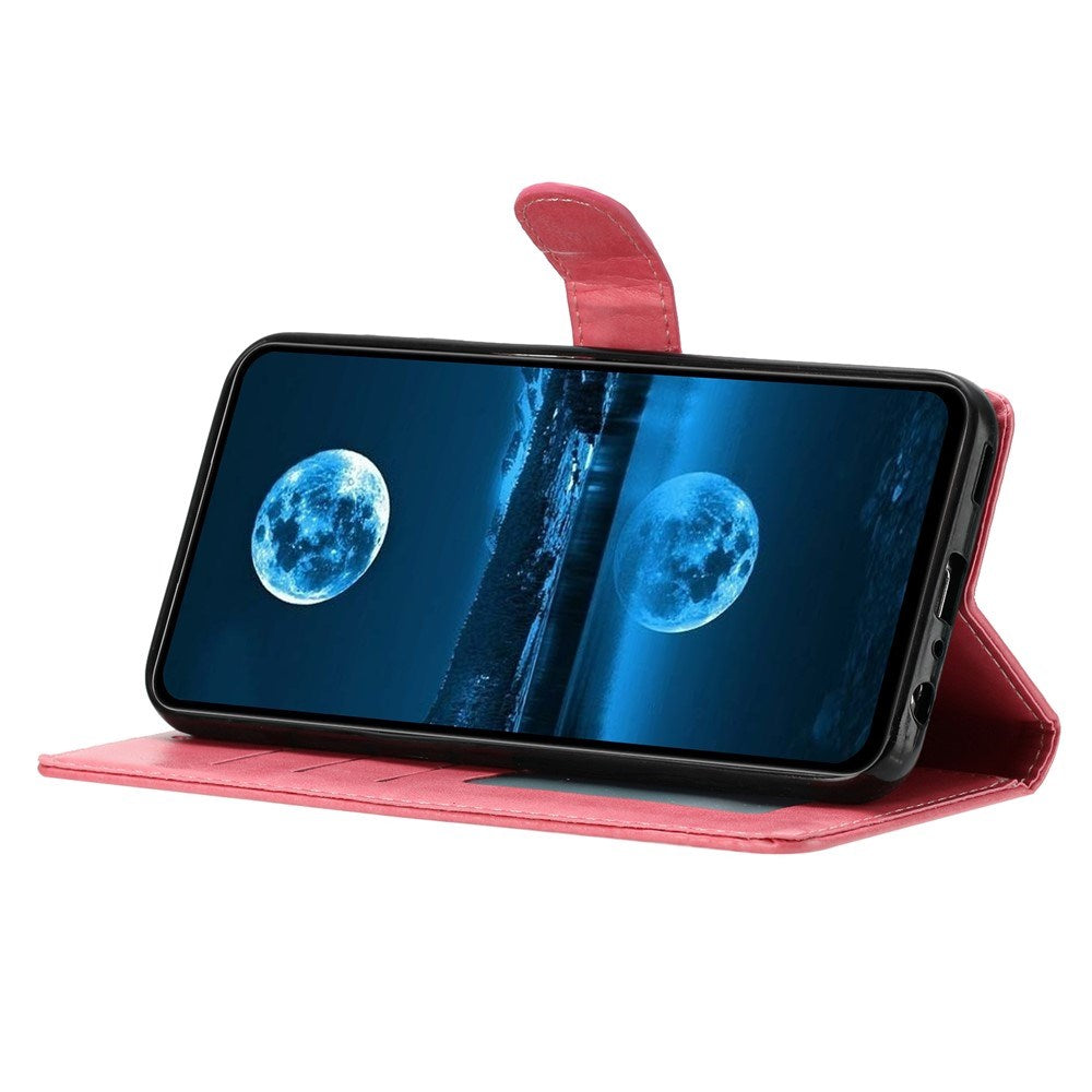 Samsung Galaxy A27 EIDERWOOD Kunstskinn Flip Deksel med Strop - Rosa