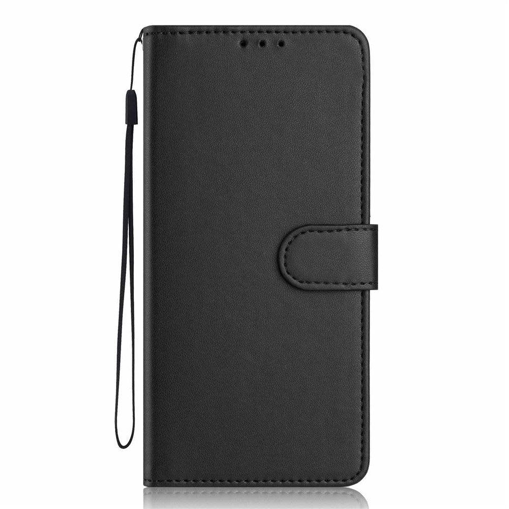 Google Pixel 10a EIDERWOOD Kunstskinn Flip Deksel m. Stropp & Utfellbar Kortholder – Svart