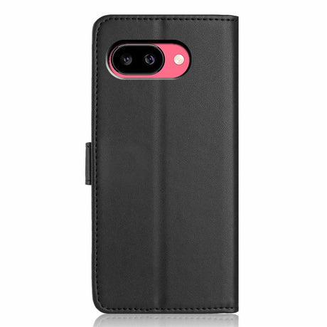 Google Pixel 10a EIDERWOOD Kunstskinn Flip Deksel m. Stropp & Utfellbar Kortholder – Svart