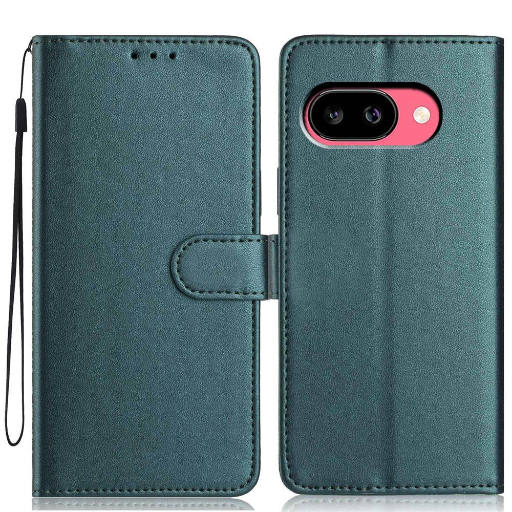 Google Pixel 10a EIDERWOOD Kunstskinn Flip Deksel m. Stropp & Utfellbar Kortholder – Grønn