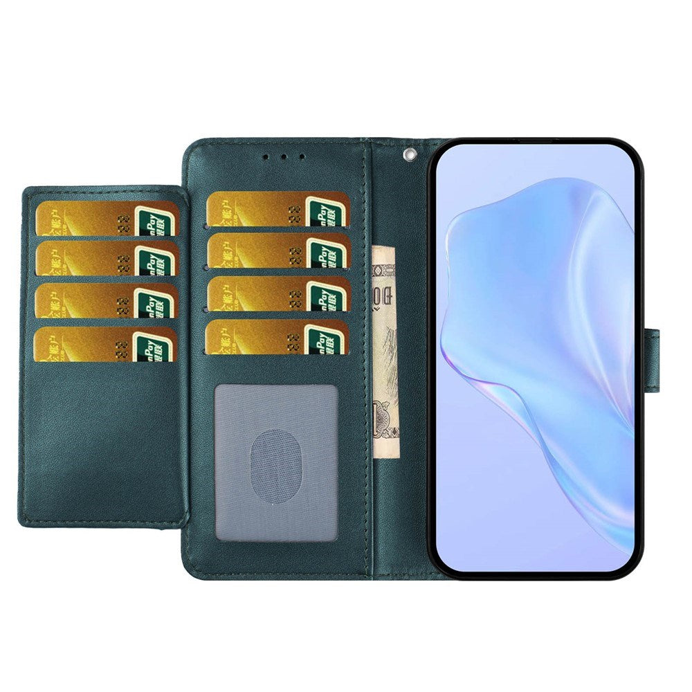 Google Pixel 10a EIDERWOOD Kunstskinn Flip Deksel m. Stropp & Utfellbar Kortholder – Grønn
