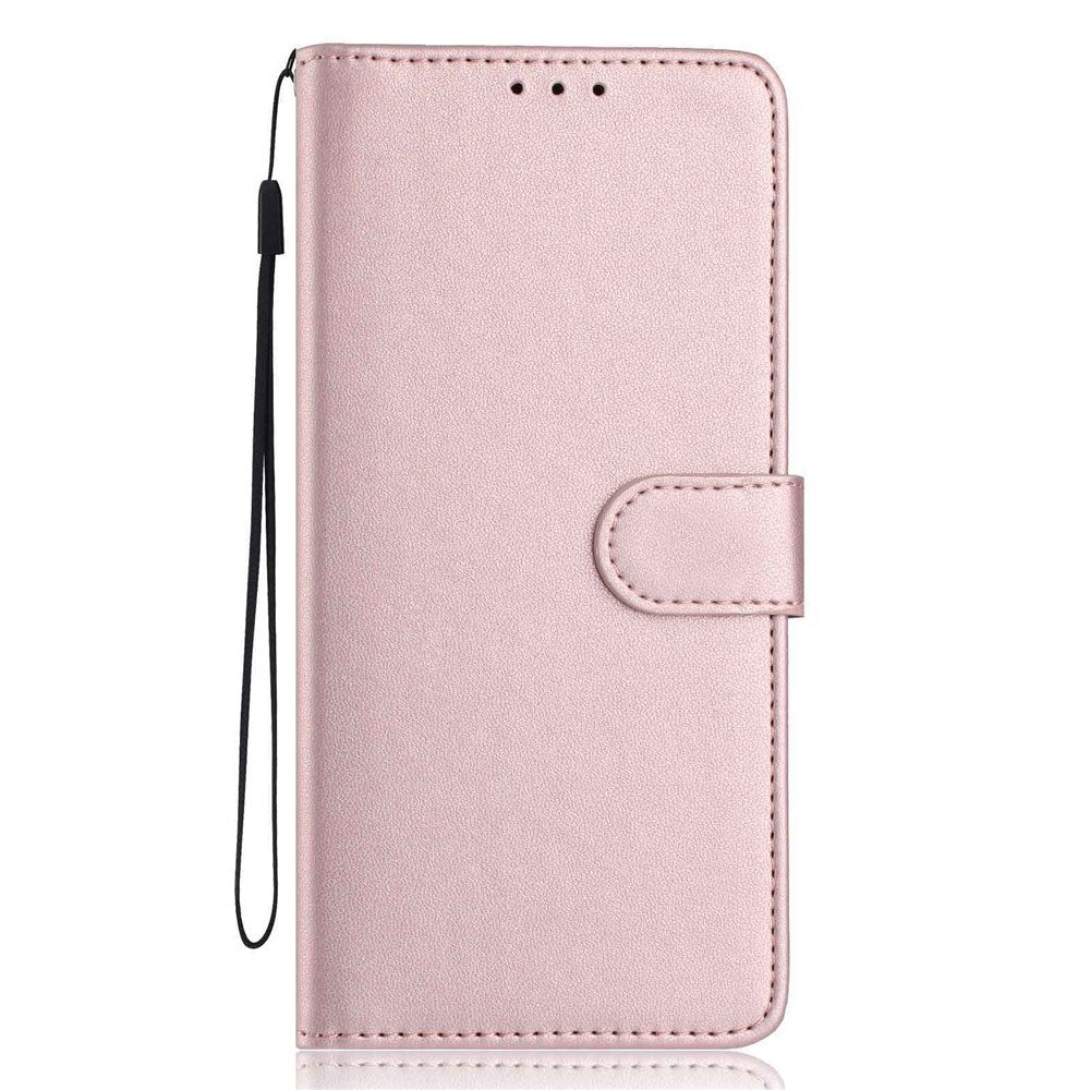 Google Pixel 10a EIDERWOOD Kunstskinn Flip Deksel m. Stropp & Utfellbar Kortholder – Rosegull
