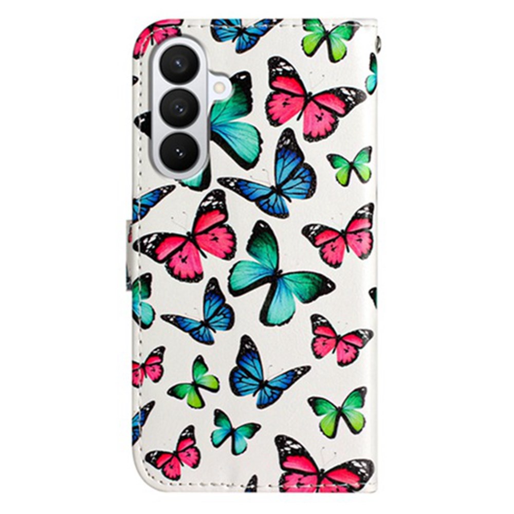 Samsung Galaxy A57 EIDERWOOD Kunstskinn Flip Deksel m. Mønster & Stropp - Sommerfugler