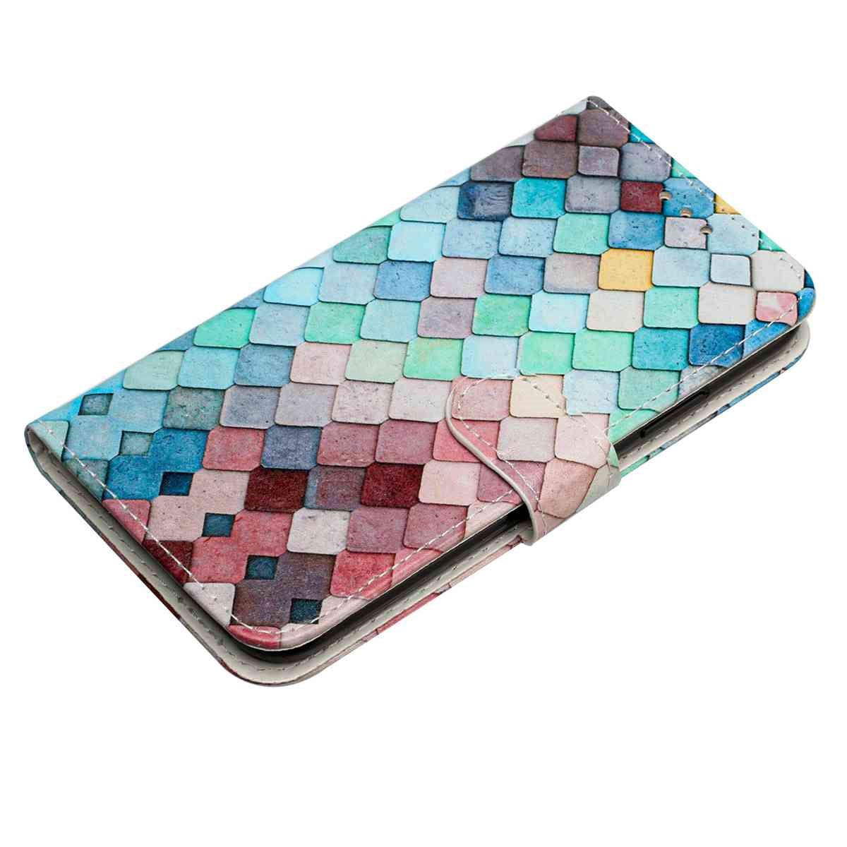Samsung Galaxy A57 EIDERWOOD Kunstskinn Flip Deksel m. Mønster & Stropp - Rutenett