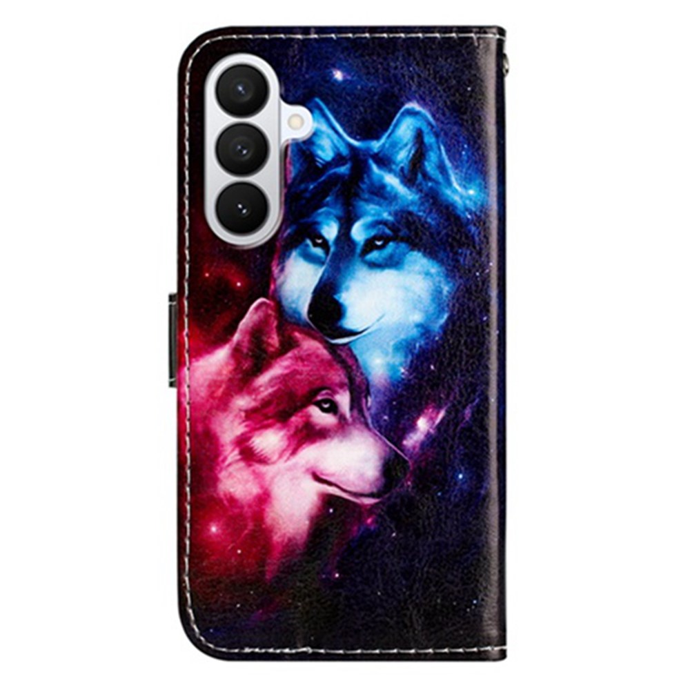 Samsung Galaxy A57 EIDERWOOD Kunstskinn Flip Deksel m. Mønster & Stropp - Ulver