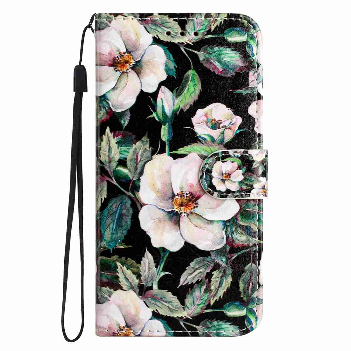 Samsung Galaxy A57 EIDERWOOD Kunstskinn Flip Deksel m. Mønster & Stropp - Magnolia