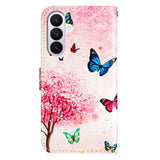 Samsung Galaxy A57 EIDERWOOD Kunstskinn Flip Deksel m. Mønster & Stropp - Kirsebærtre