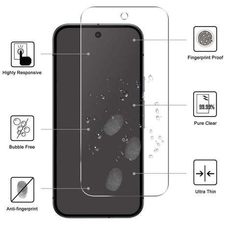 Google Pixel 10a EIDERWOOD 2-i-1 Beskyttelsessett m. Fleksibelt Plast Deksel & Herdet Skjermbeskyttelsesglass - Gjennomsiktig