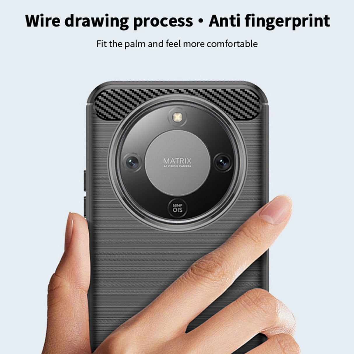 Honor Magic8 Lite MOFI Brushed Carbon Fiber Plast Deksel - Rød