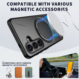 Samsung Galaxy S26 EIDERWOOD Hybrid Plast Deksel m. Roterende Kickstand – Svart