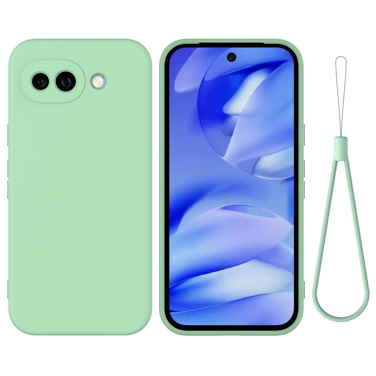 Google Pixel 10a EIDERWOOD Fôret Silikon Deksel m. Rem - Grønn