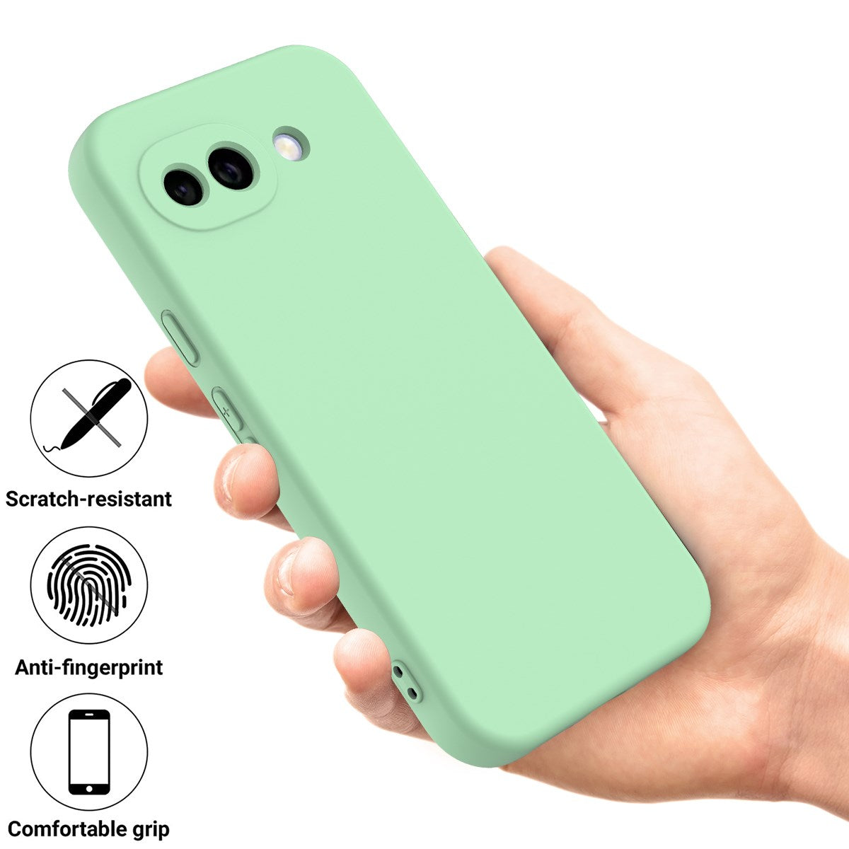 Google Pixel 10a EIDERWOOD Fôret Silikon Deksel m. Rem - Grønn