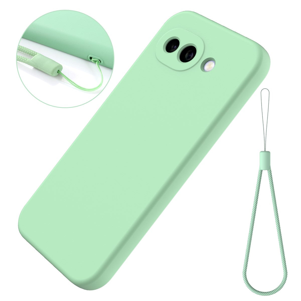 Google Pixel 10a EIDERWOOD Fôret Silikon Deksel m. Rem - Grønn