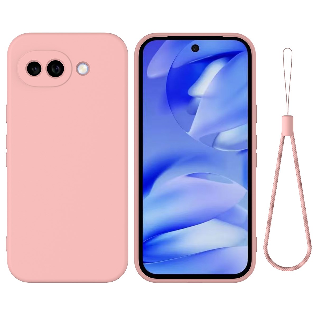 Google Pixel 10a EIDERWOOD Fôret Silikon Deksel m. Rem - Rosa