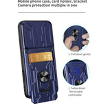 OPPO Find X9 Pro EIDERWOOD Håndverker Deksel med 360° Roterbar Camslider / Kickstand / Kortholder - Blå
