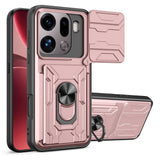 OPPO Find X9 Pro EIDERWOOD Håndverker Deksel med 360° Roterbar Camslider / Kickstand / Kortholder - Rose Gold