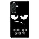 Samsung Galaxy A37 EIDERWOOD Flip Deksel med Kortholder & Stativfunksjon - "Don't Touch My Phone"