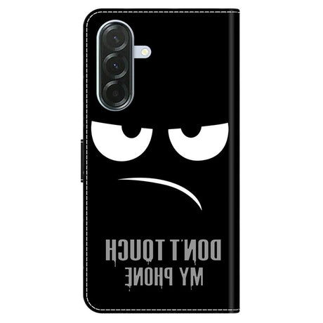 Samsung Galaxy A37 EIDERWOOD Flip Deksel med Kortholder & Stativfunksjon - "Don't Touch My Phone"