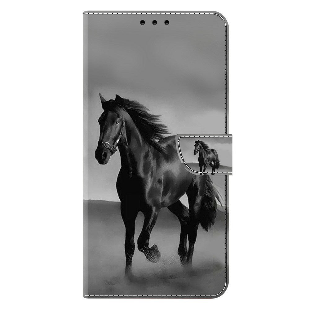 Samsung Galaxy A37 EIDERWOOD Flip Deksel med Kortholder & Stativfunksjon - Hest