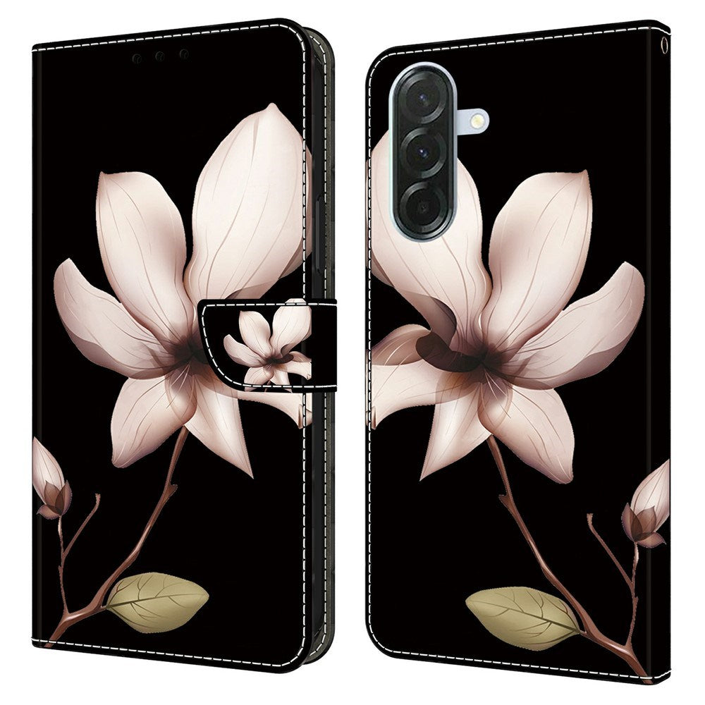 Samsung Galaxy A37 EIDERWOOD Flip Deksel med Kortholder & Stativfunksjon - Blomst