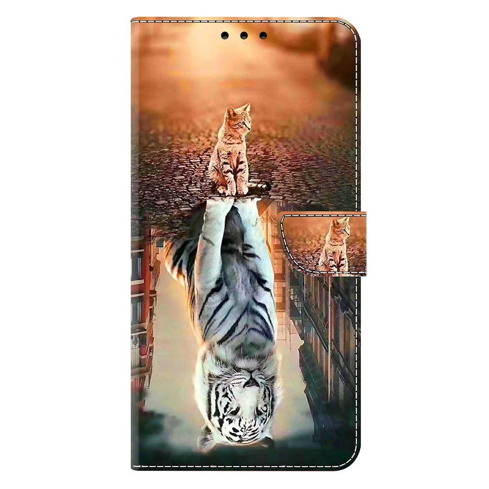 Samsung Galaxy A37 EIDERWOOD Flip Deksel med Kortholder & Stativfunksjon - Katt & Tiger