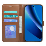 Google Pixel 10a EIDERWOOD Kunstskinn Flip Deksel m. Kortholder & Støttefunksjon – Brun