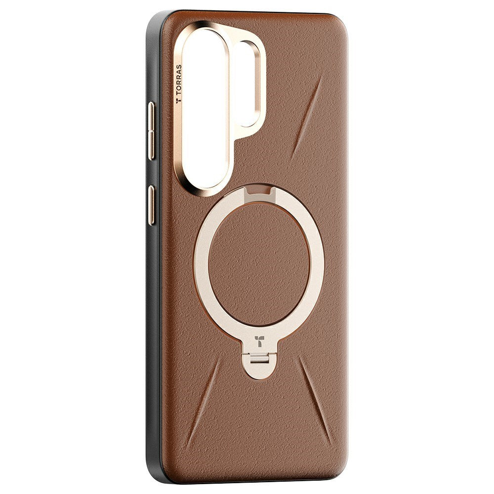 Samsung Galaxy S26 Ultra TORRAS Ostand Q3 VegSkin Kunstskinn Deksel m. Kickstand - MagSafe Kompatibel - Brun